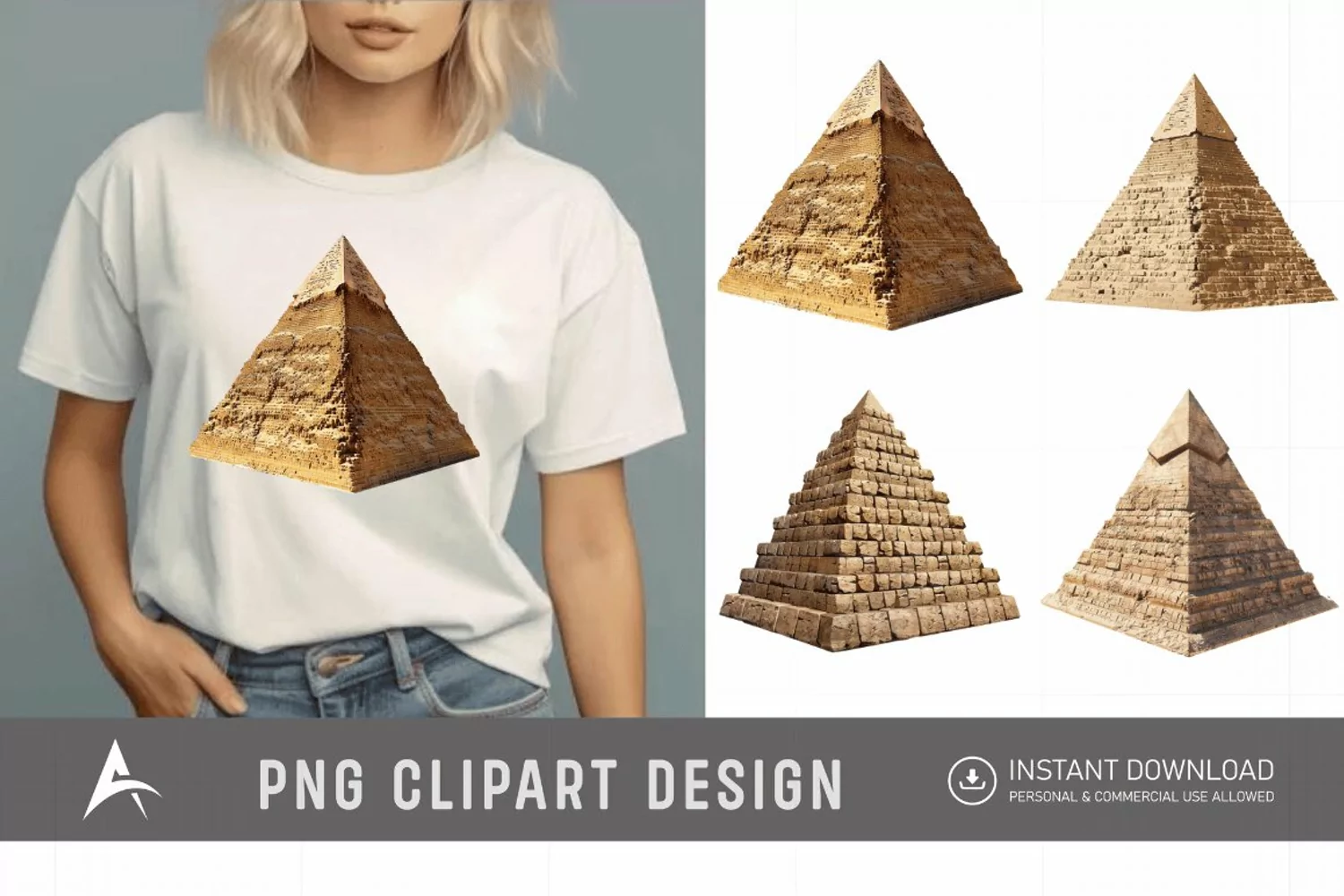 Watercolor Pyramid Clipart product image 1