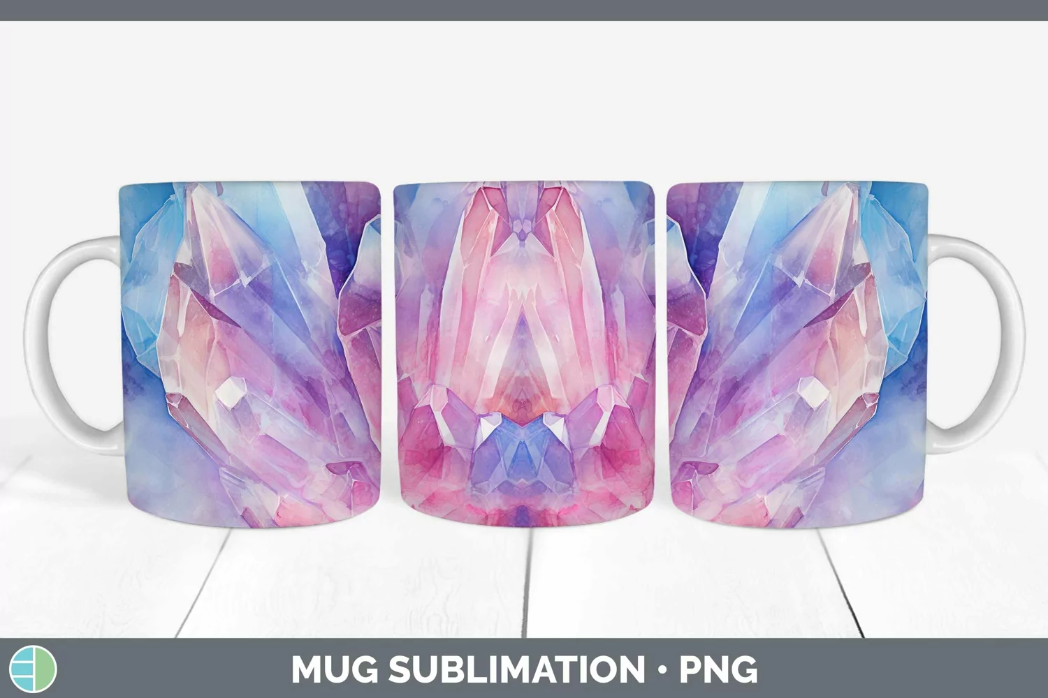 GorgeousWatercolor Mug Wrap design.