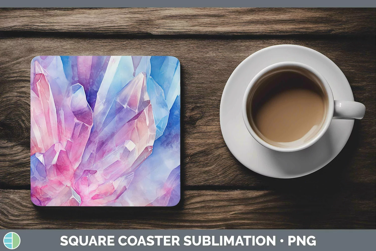 GorgeousWatercolor Square Coaster design.