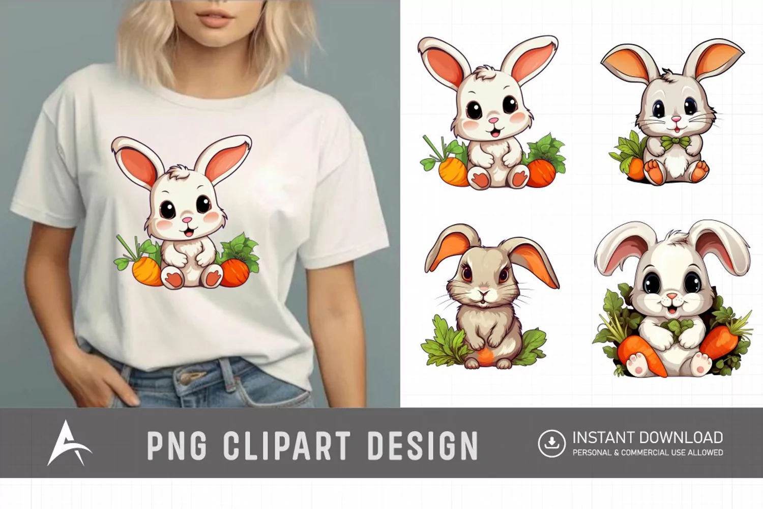 Watercolor Rabbit Clipart product image 1