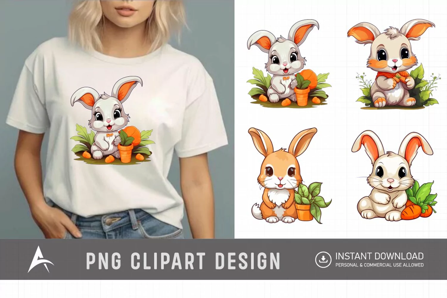 Watercolor Rabbit Clipart product image 1