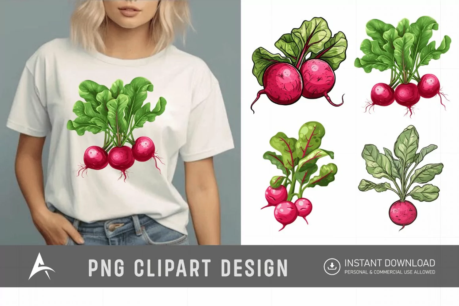 Watercolor Radish Clipart product image 1