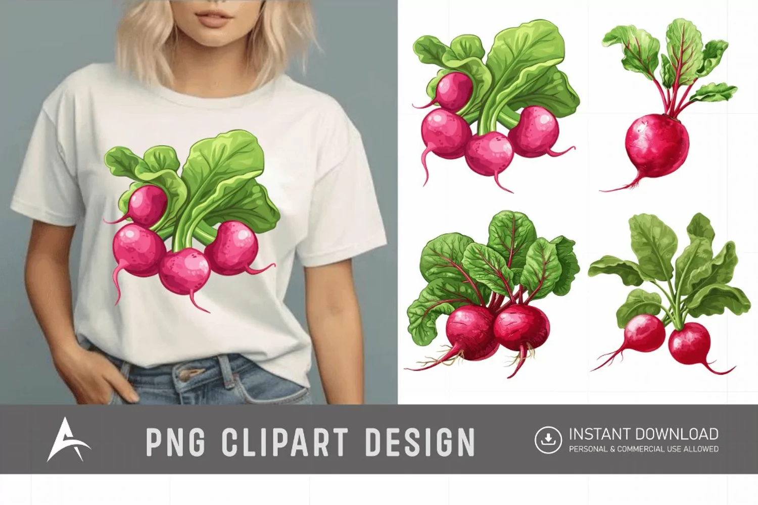 Watercolor Radish Clipart product image 1
