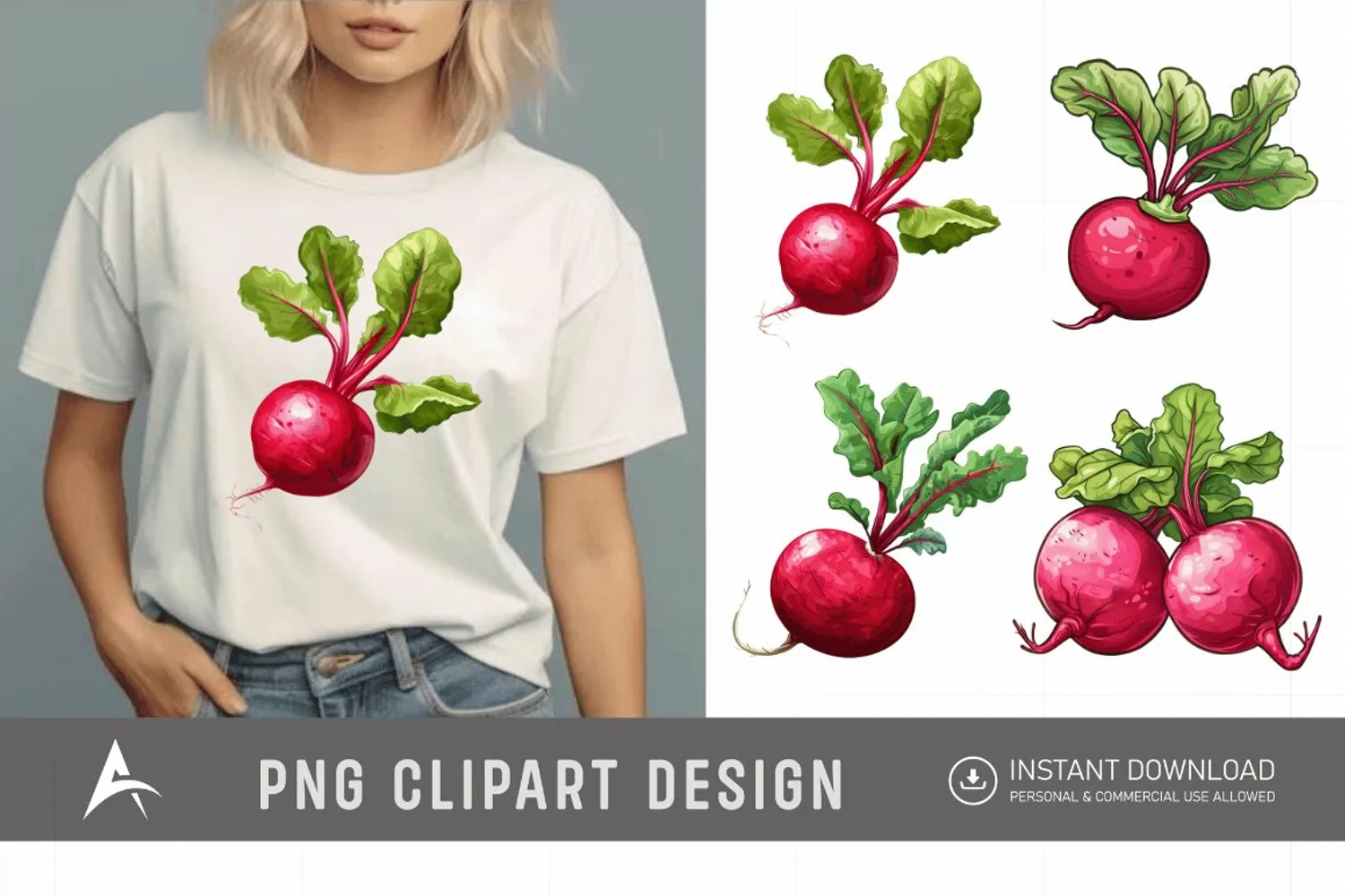 Watercolor Radish Clipart product image 1