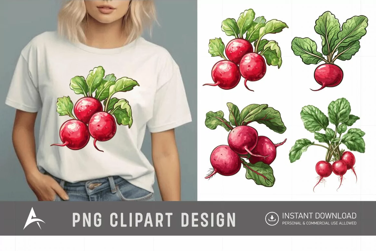 Watercolor Radish Clipart product image 1