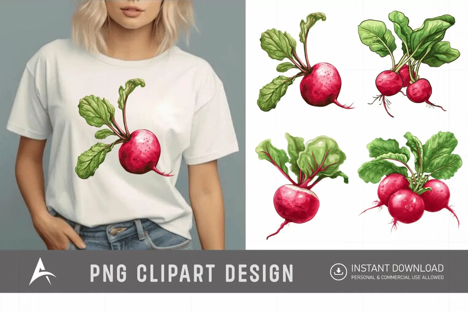 Watercolor Radish Clipart product image 1