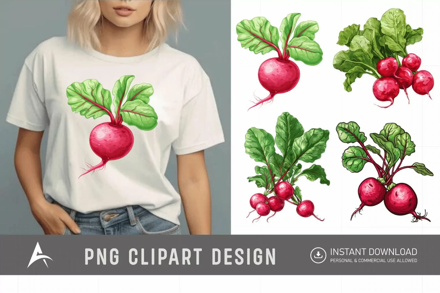Watercolor Radish Clipart product image 1