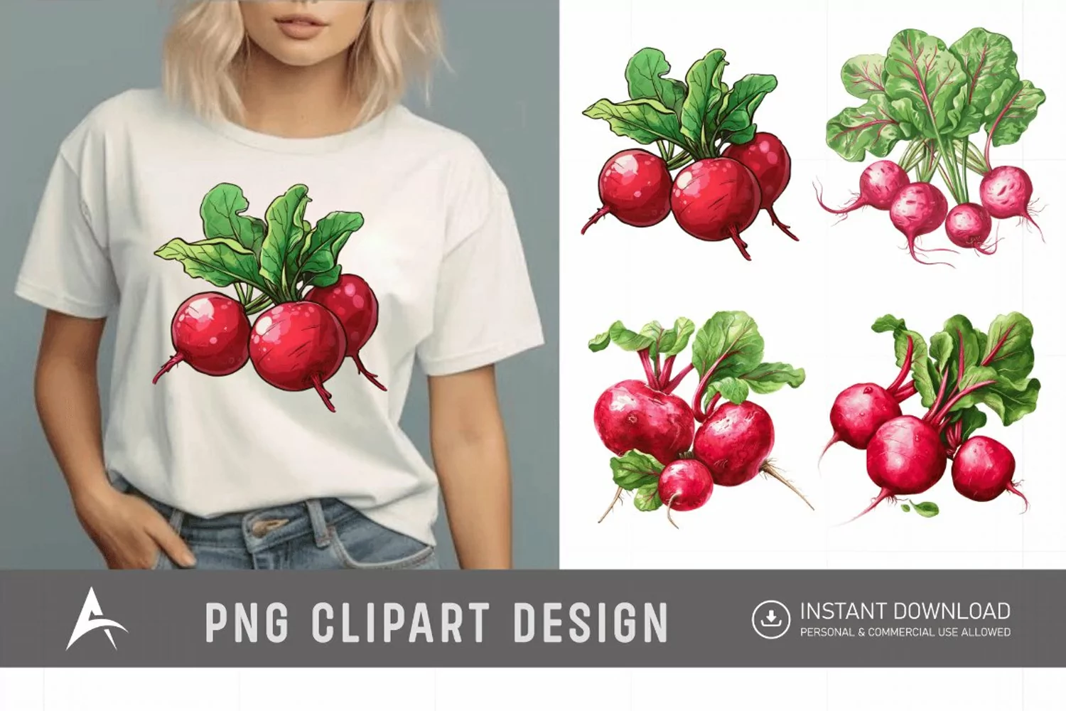 Watercolor Radish Clipart product image 1