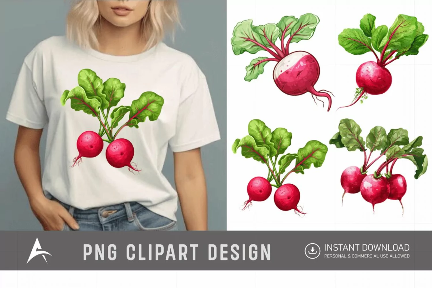 Watercolor Radish Clipart product image 1