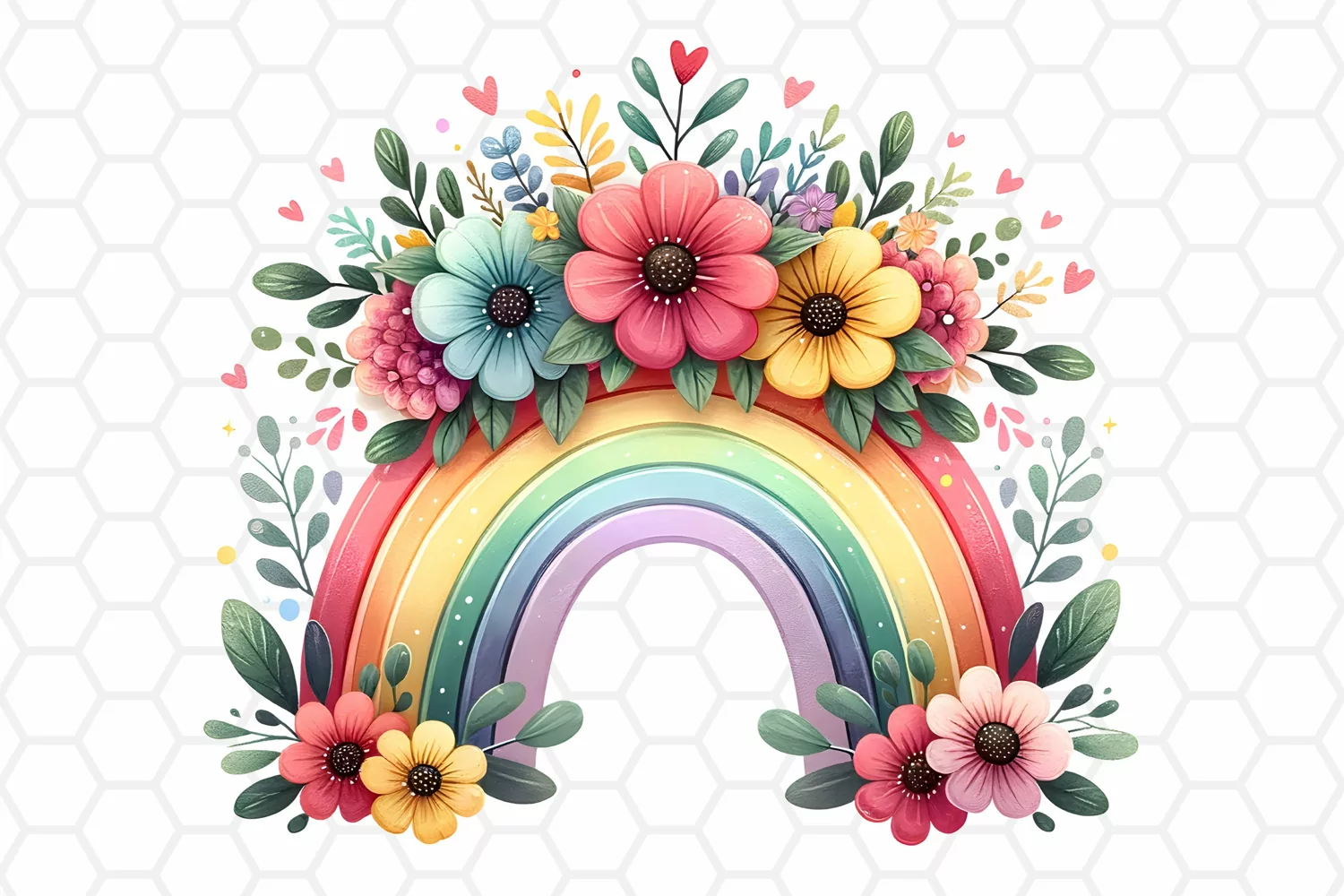Watercolor Rainbow Clipart Rainbow PNG Design