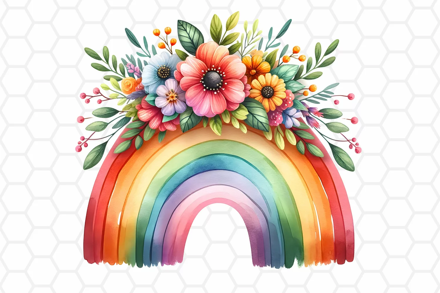 Watercolor Rainbow Clipart Rainbow PNG Design