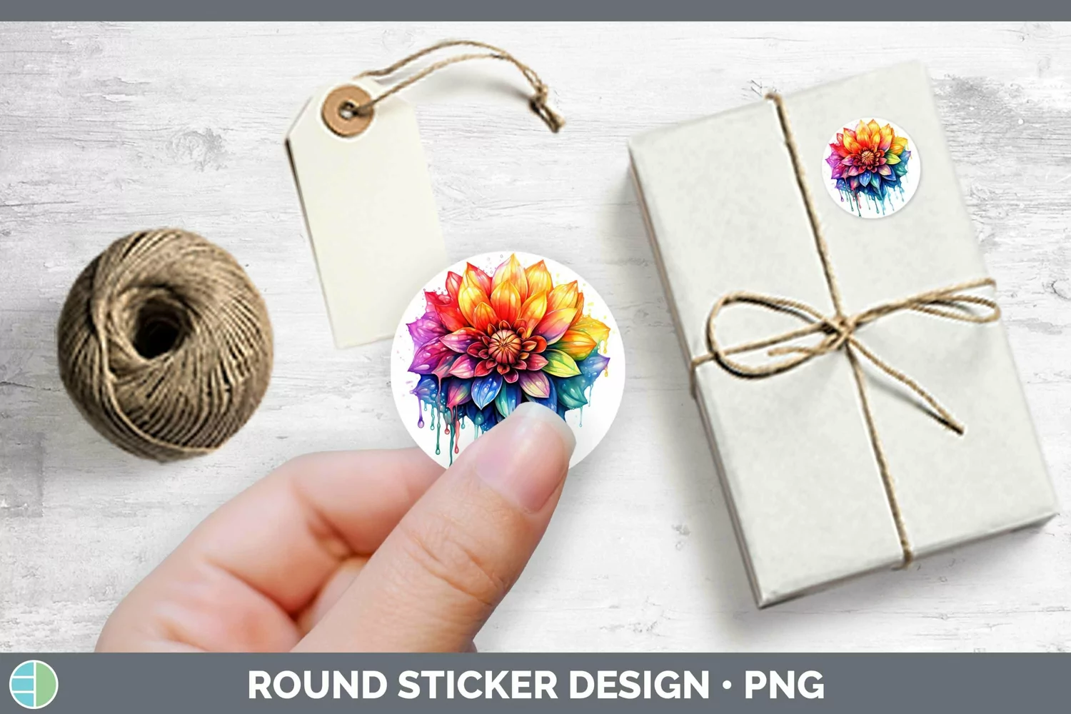 GorgeousWatercolor Rainbow Stickers design.