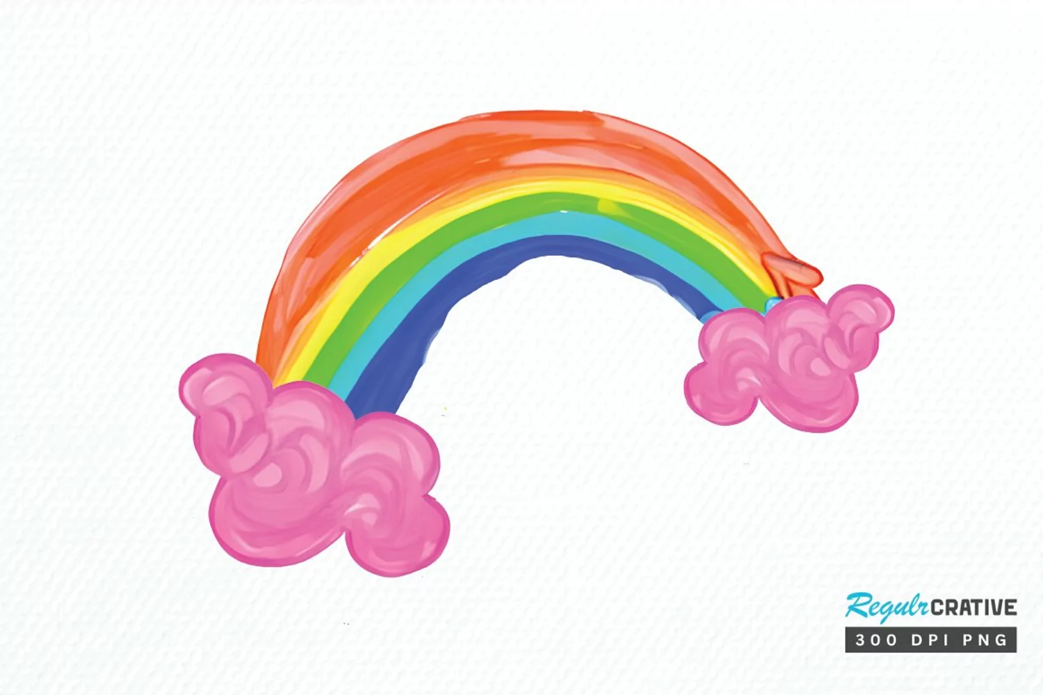 Watercolor Rainbow Doodle PNG Clipart product image 1