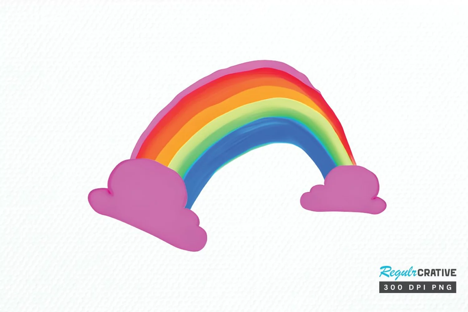 Watercolor Rainbow Doodle PNG Clipart product image 1
