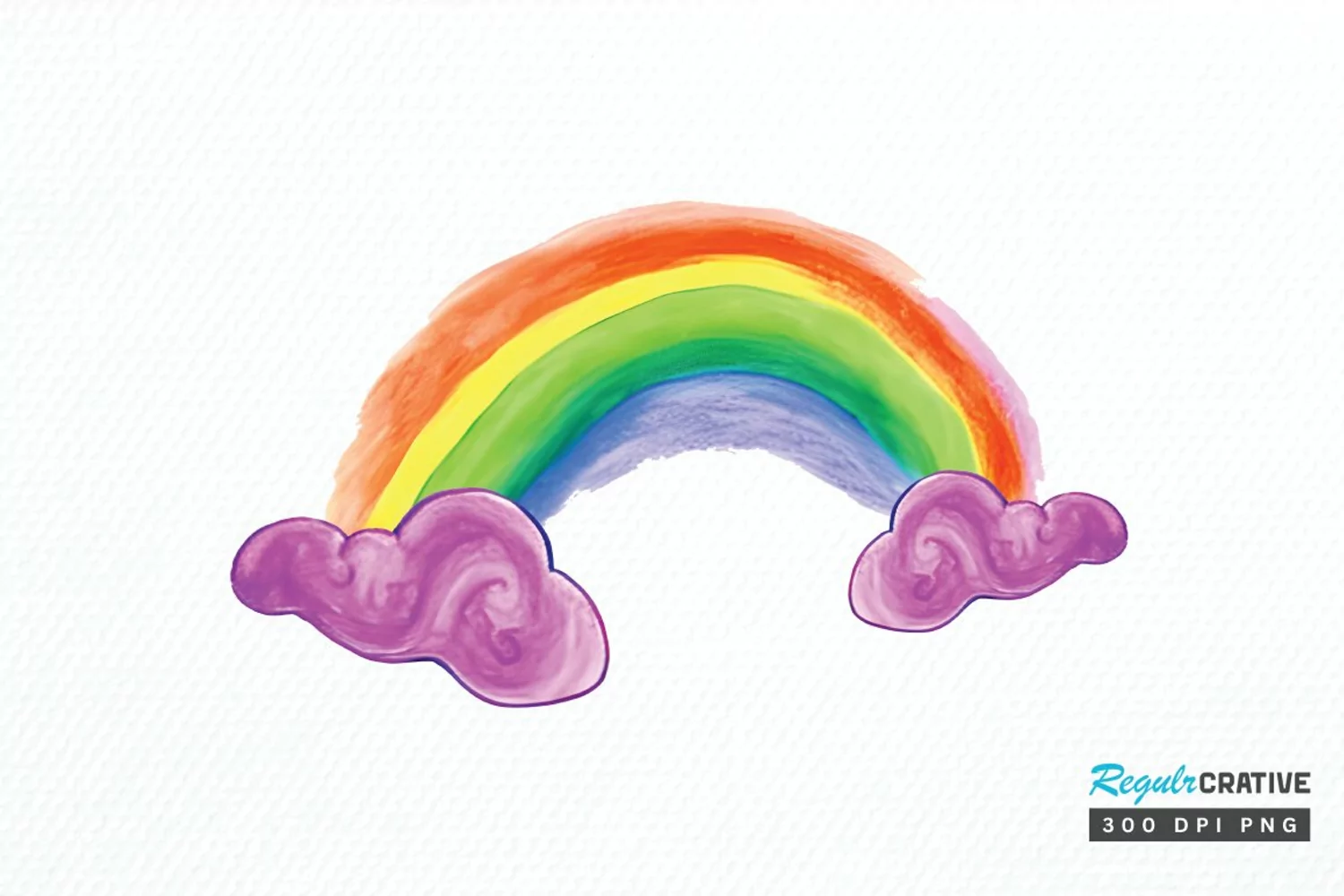 Watercolor Rainbow Doodle PNG Clipart product image 1