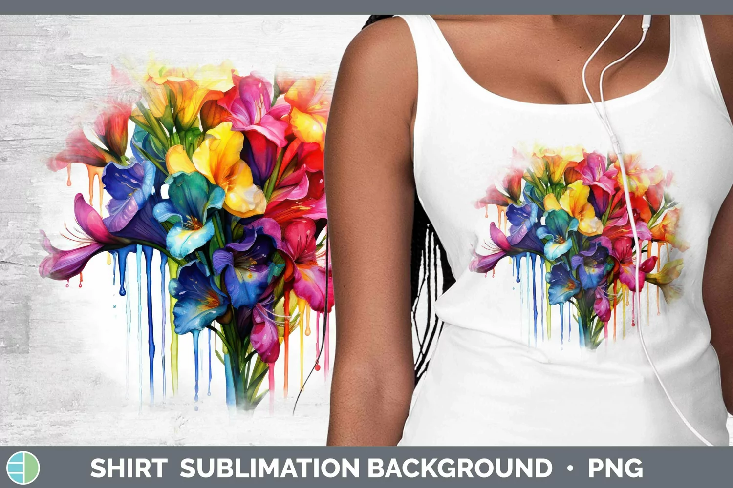 GorgeousWatercolor Rainbow Shirt design.
