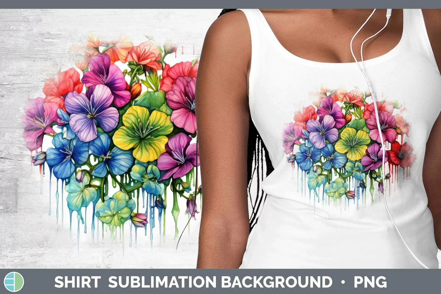 GorgeousWatercolor Rainbow Shirt design.