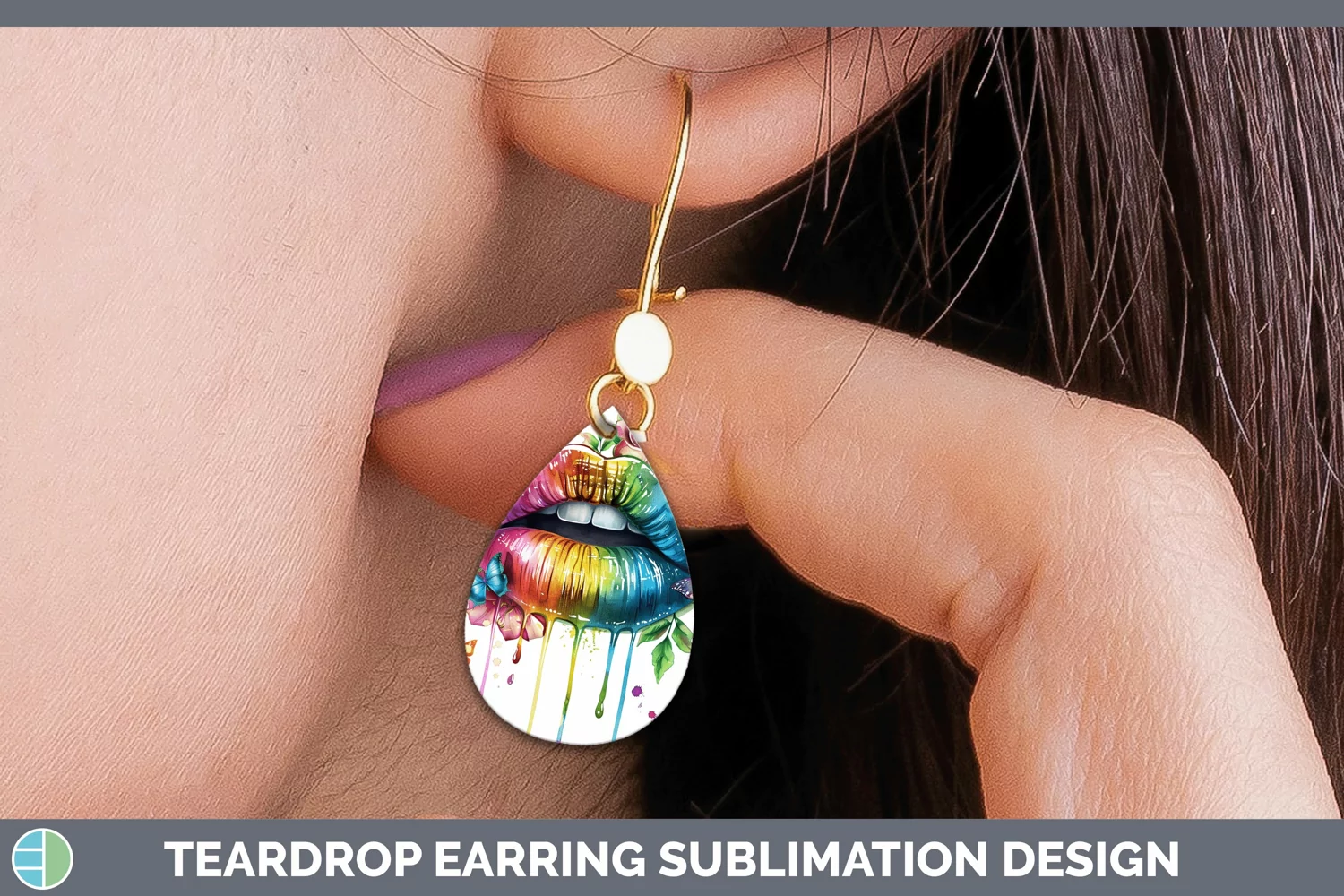 GorgeousWatercolor Teardrop Earrings design.