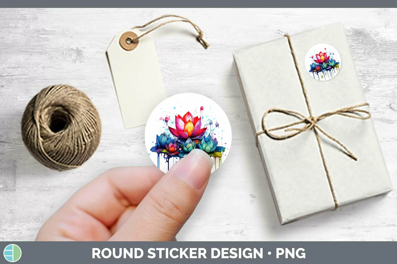GorgeousWatercolor Rainbow Stickers design.