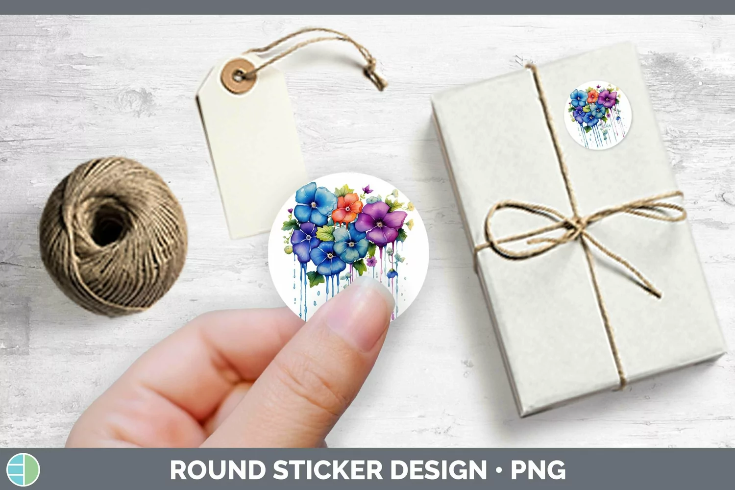 GorgeousWatercolor Rainbow Stickers design.