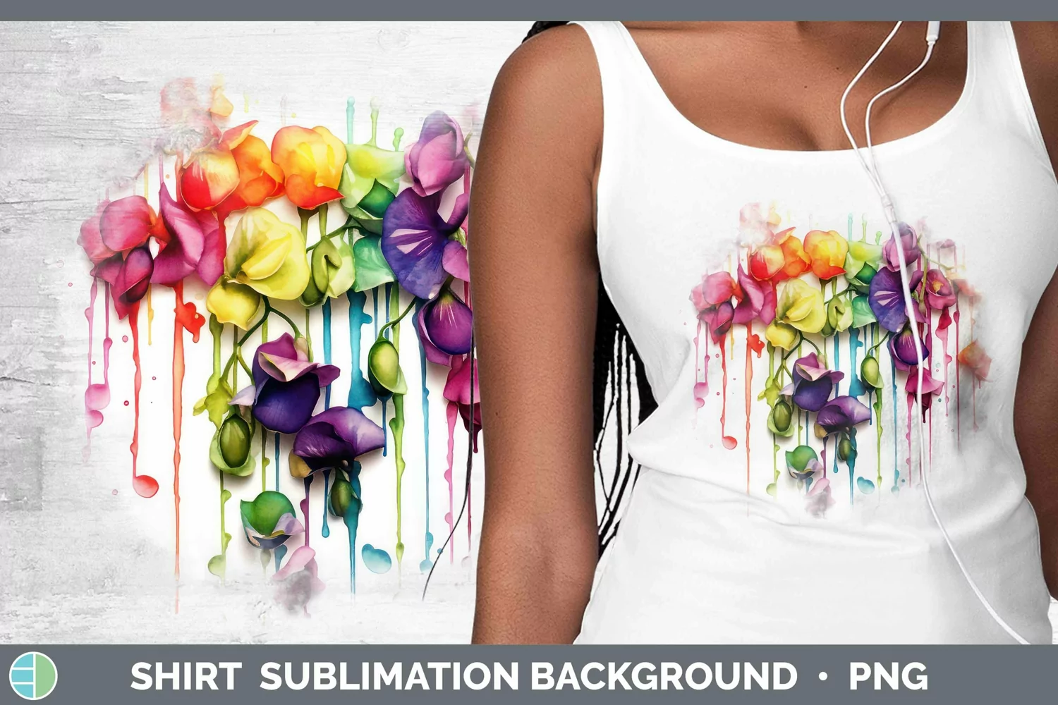 GorgeousWatercolor Rainbow Shirt design.