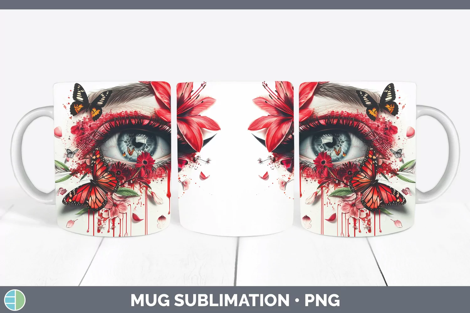 GorgeousWatercolor Mug Wrap design.