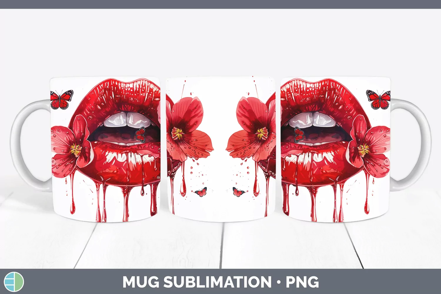 GorgeousWatercolor Mug Wrap design.