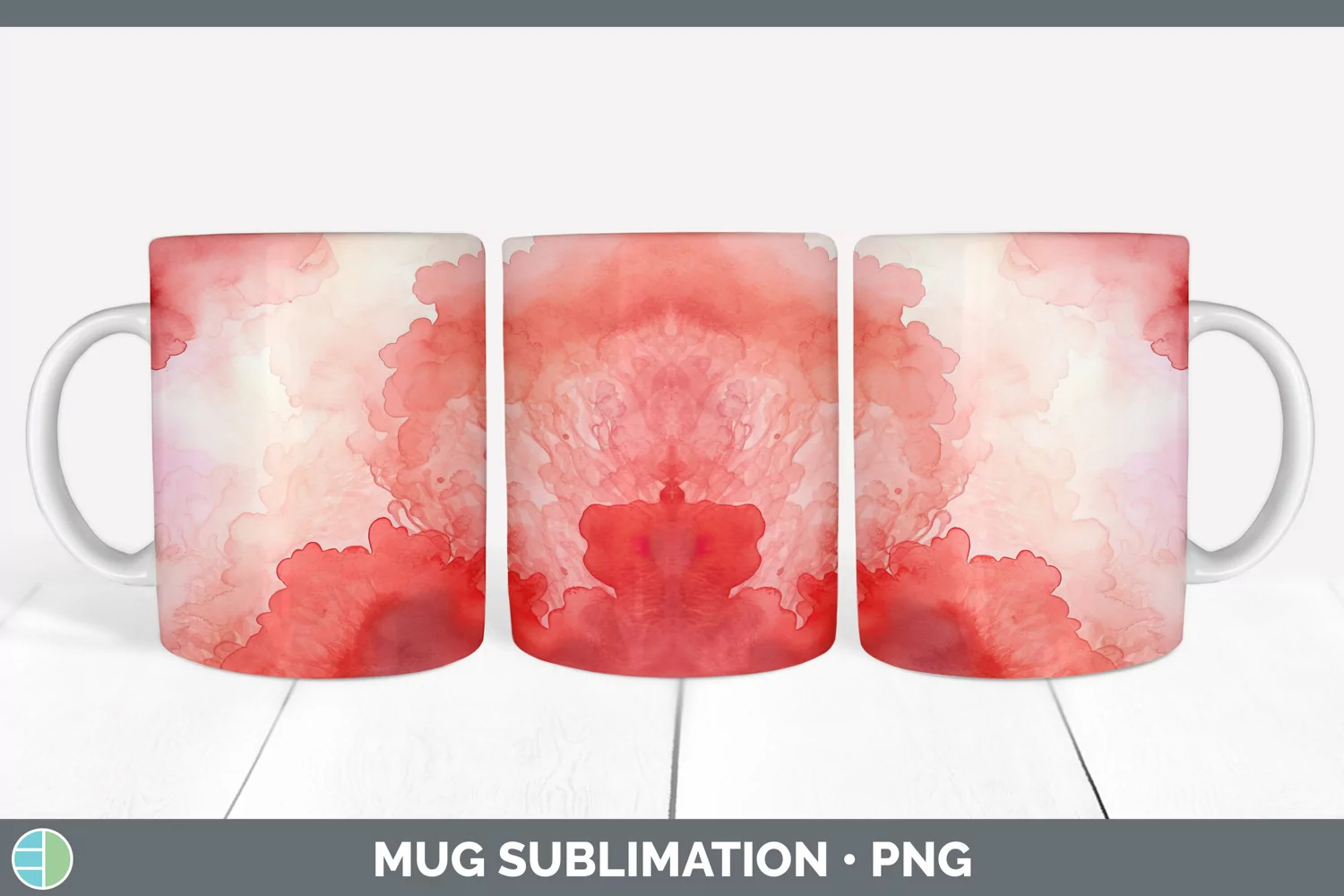 GorgeousWatercolor Mug Wrap design.