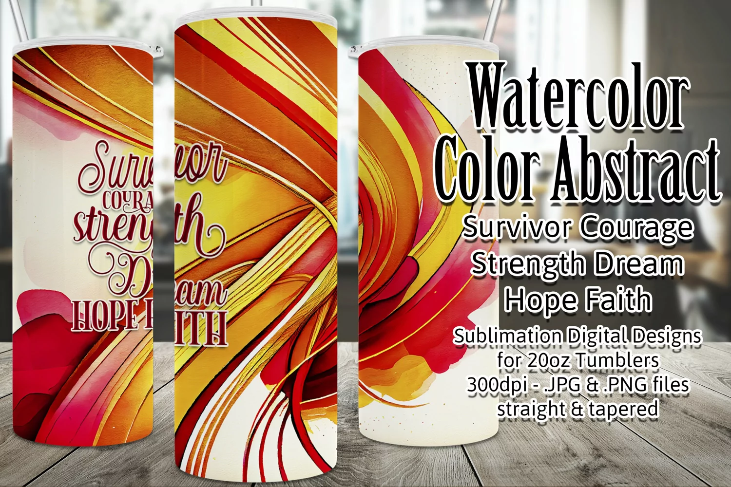 Survivor Courage Strength Dream Hope Faith Tumbler Design product image 1