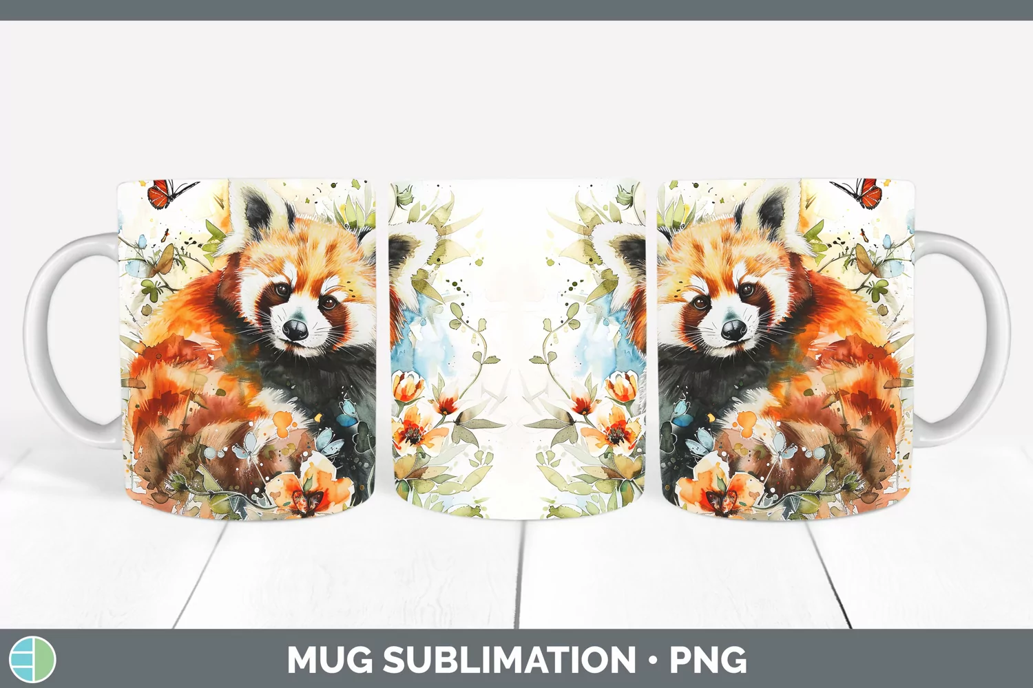 GorgeousWatercolor Mug Wrap design.