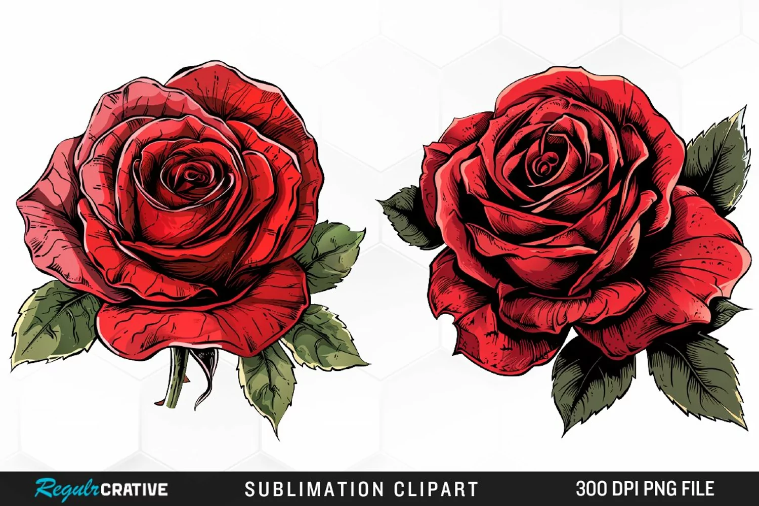 Watercolor Red Roses Exquisite Clipart product image 1