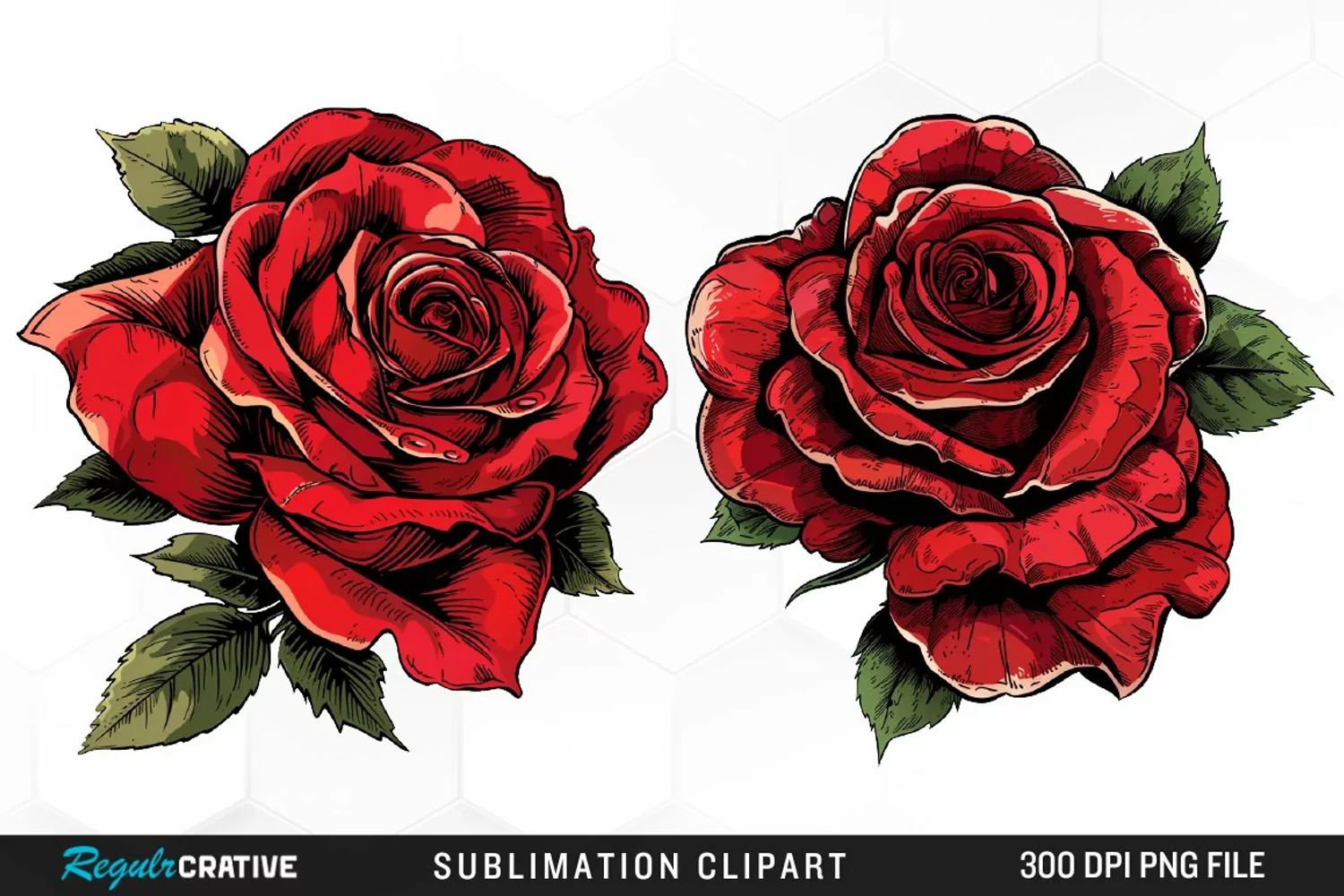 Watercolor Red Roses Exquisite Clipart product image 1