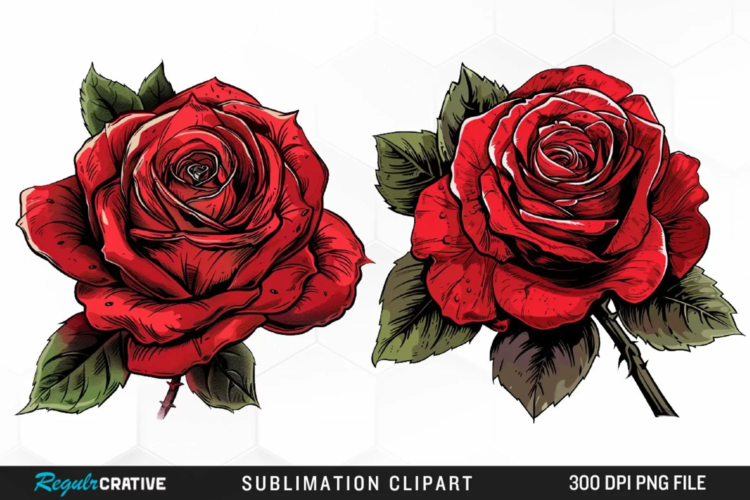 Watercolor Red Roses Artwork Clipart product image 1