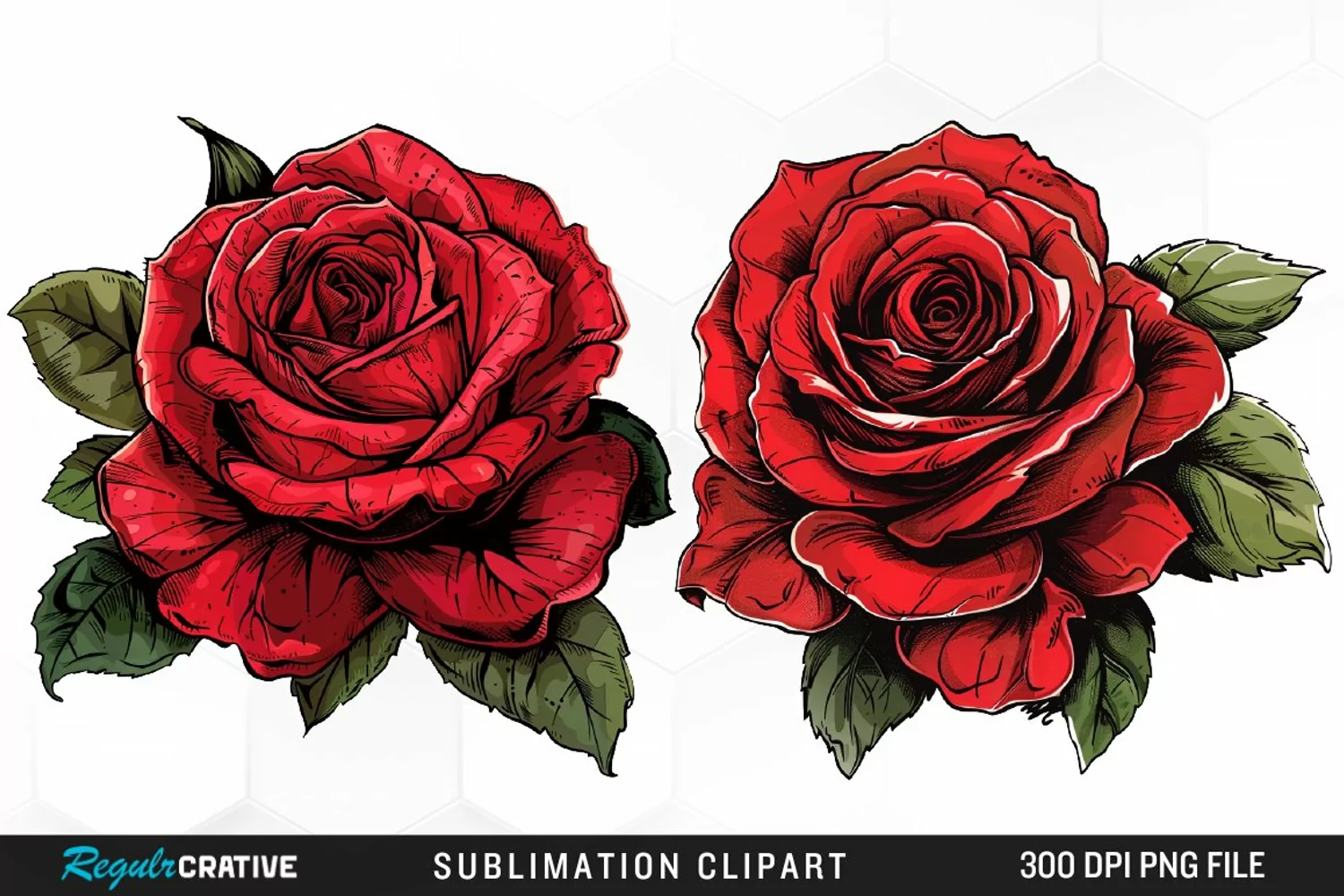 Watercolor Red Roses Artwork Clipart product image 1