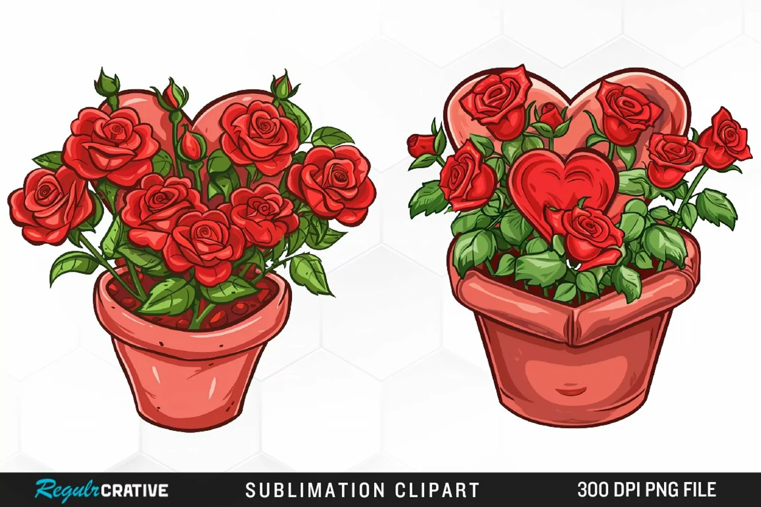 Red Roses In Pot Exquisite Clipart product image 1