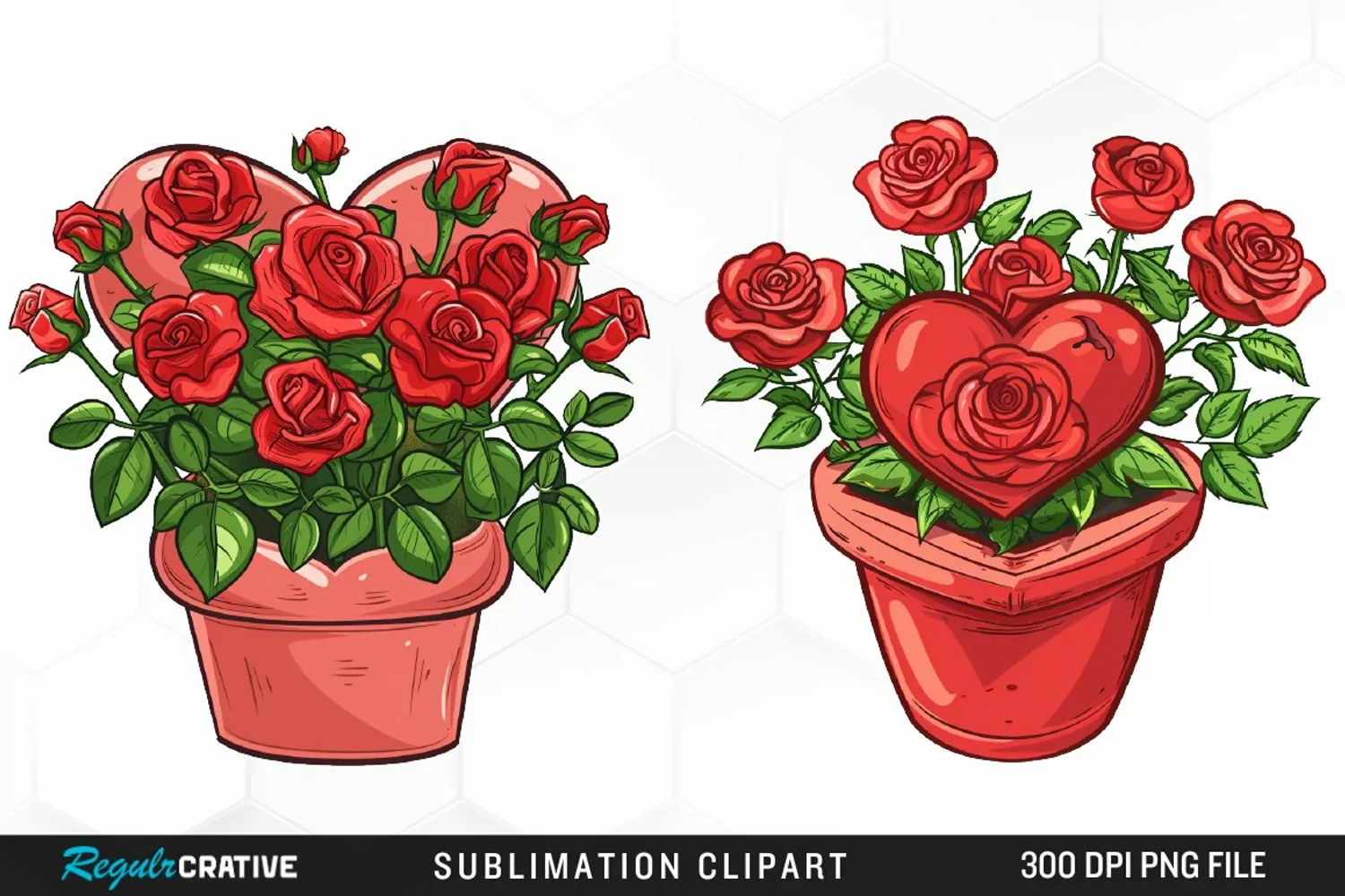 Red Roses In Pot Exquisite Clipart product image 1