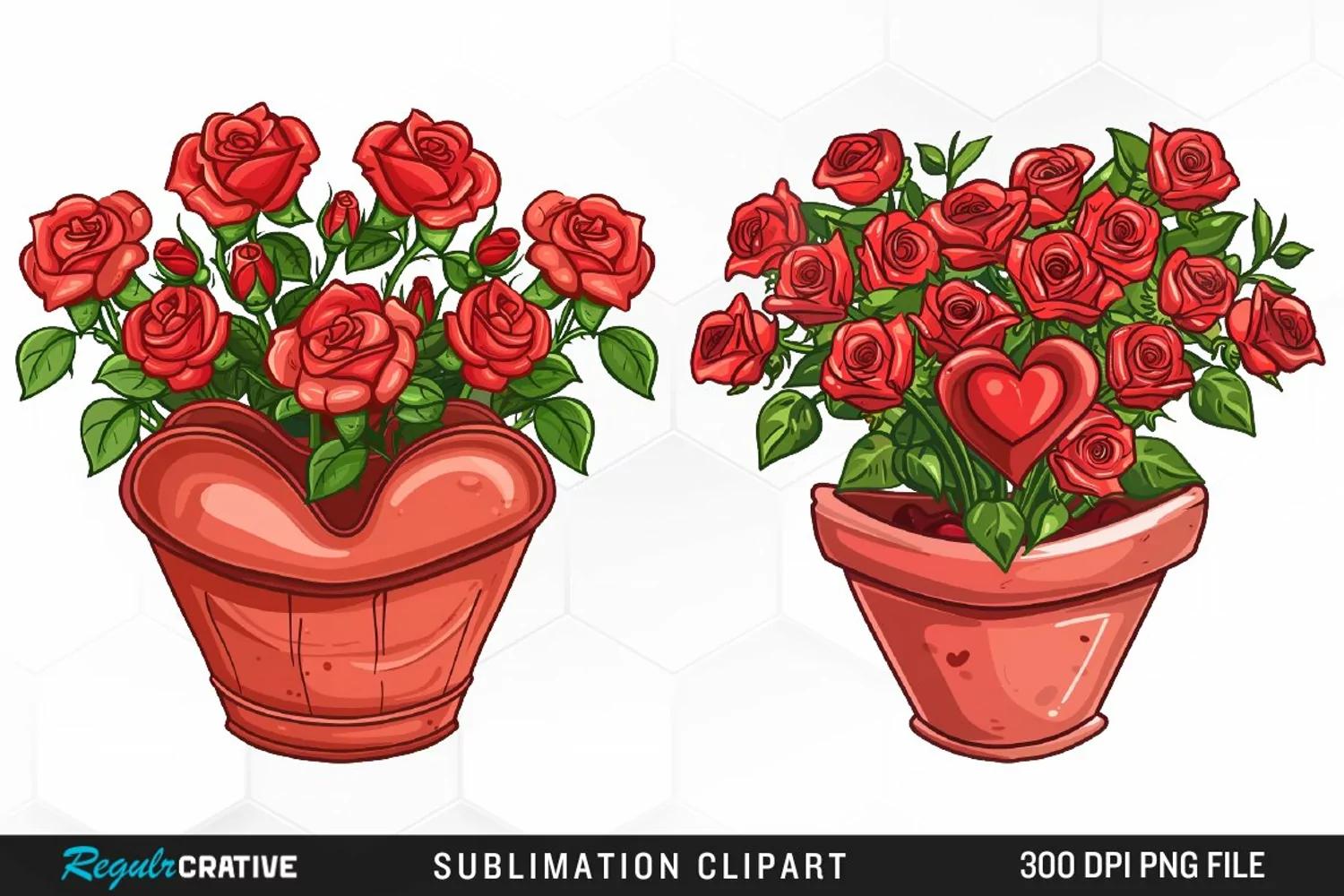 Red Roses In Pot Exquisite Clipart product image 1