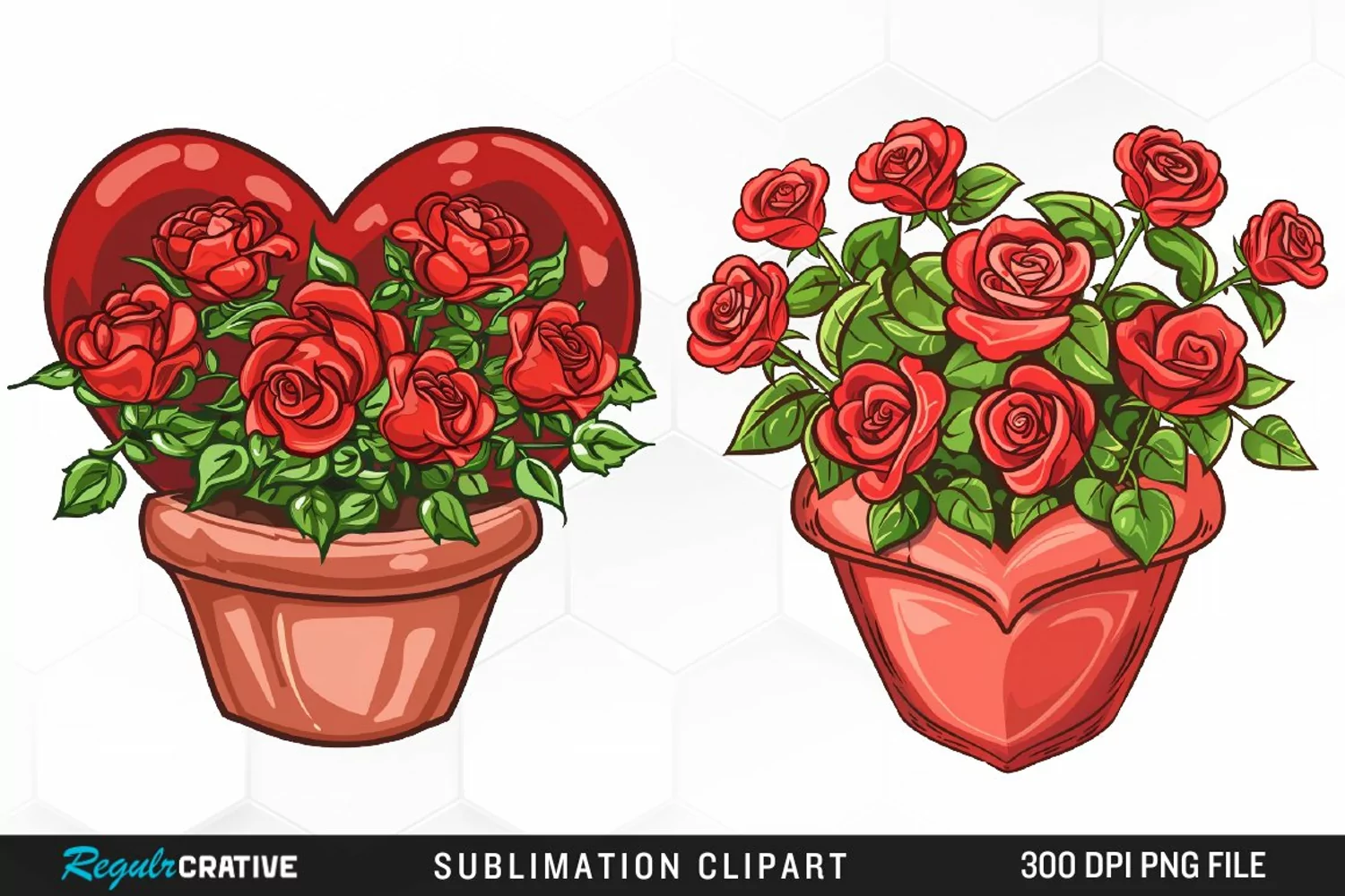 Red Roses In Pot Artwork Clipart product image 1