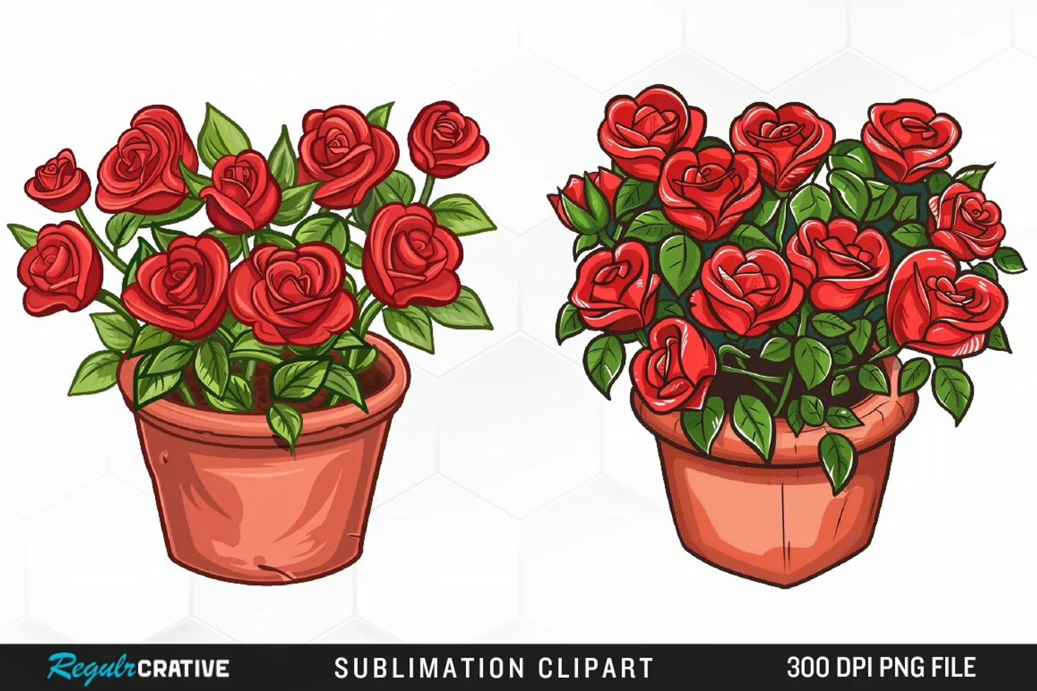 Red Roses In Pot Artwork Clipart product image 1