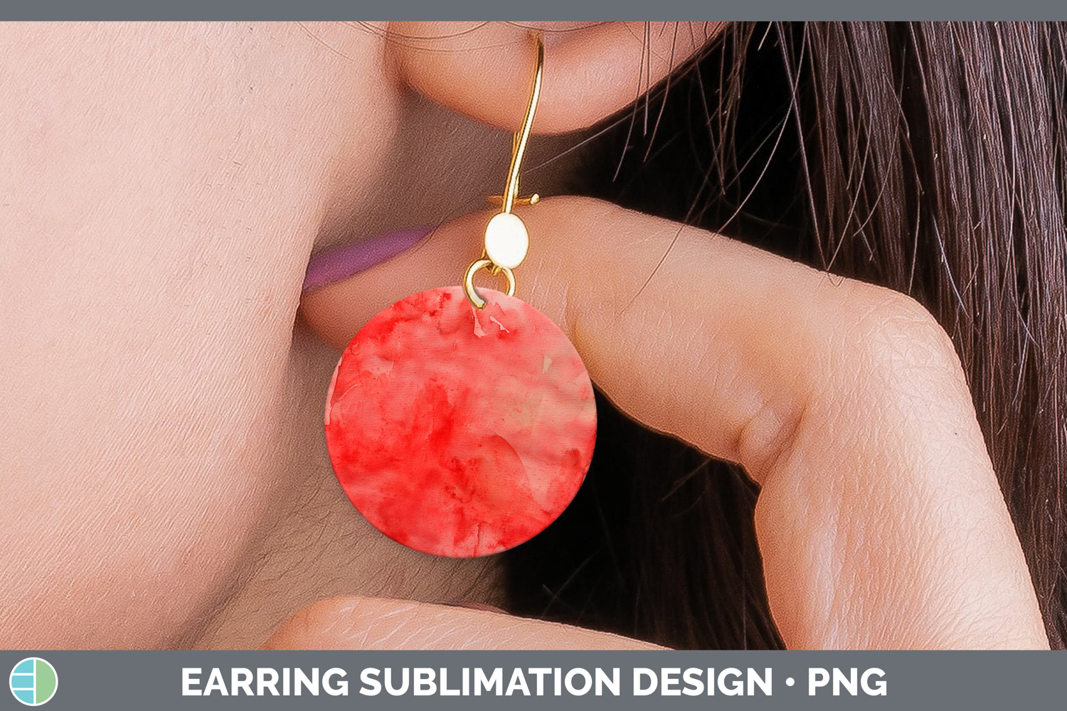 GorgeousWatercolor Round Earrings design.