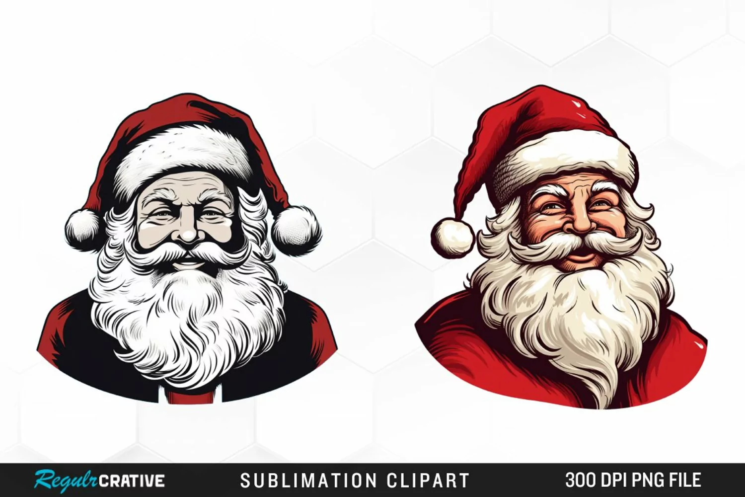 Watercolor Retro Santa Claus Graphic Clipart product image 1
