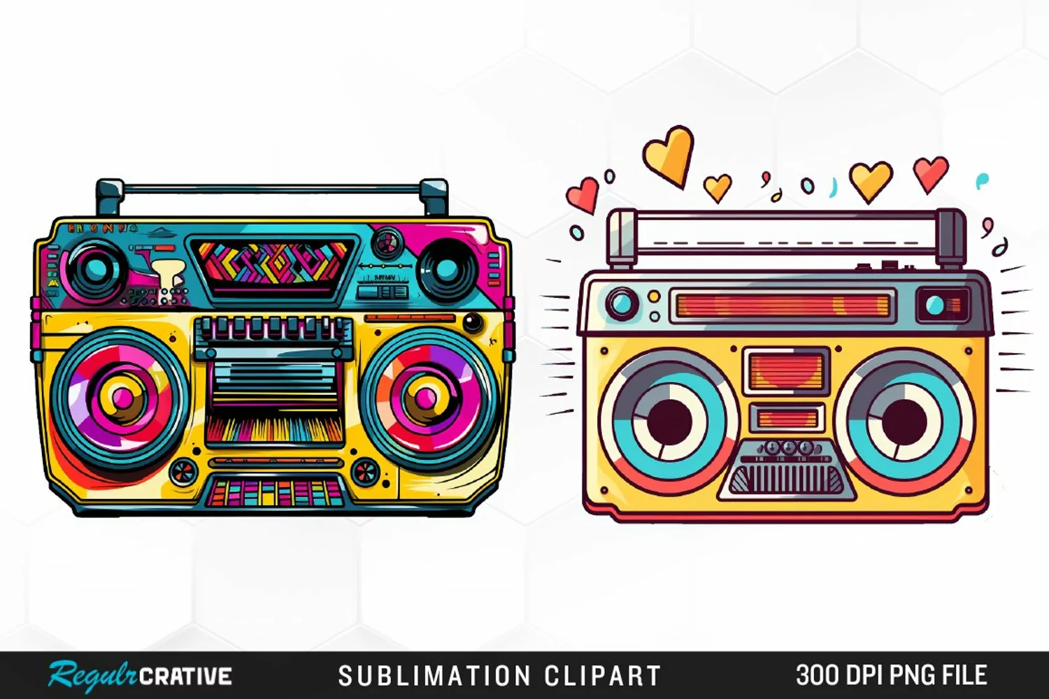 Watercolor Retro Valentines Collection Graphic Clipart product image 1