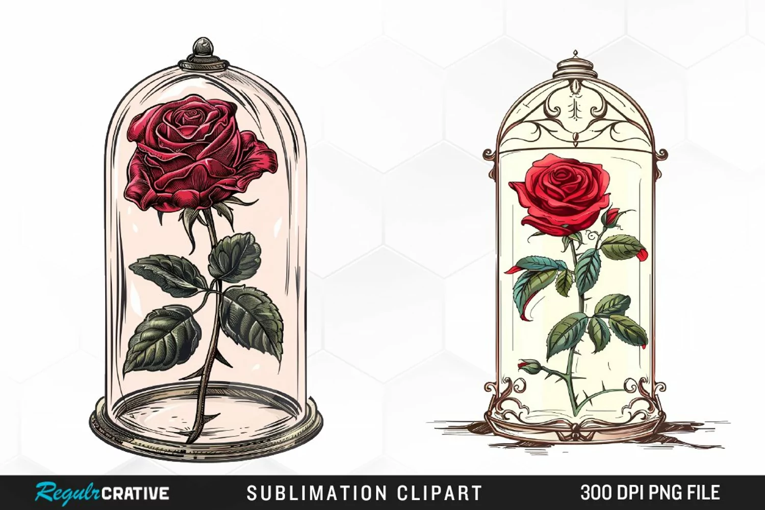 Watercolor Romantic Roses Exquisite Clipart product image 1