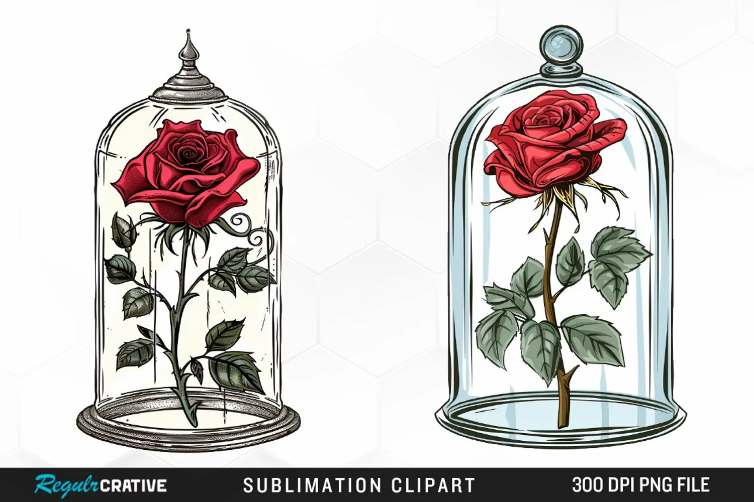 Watercolor Romantic Roses Exquisite Clipart product image 1