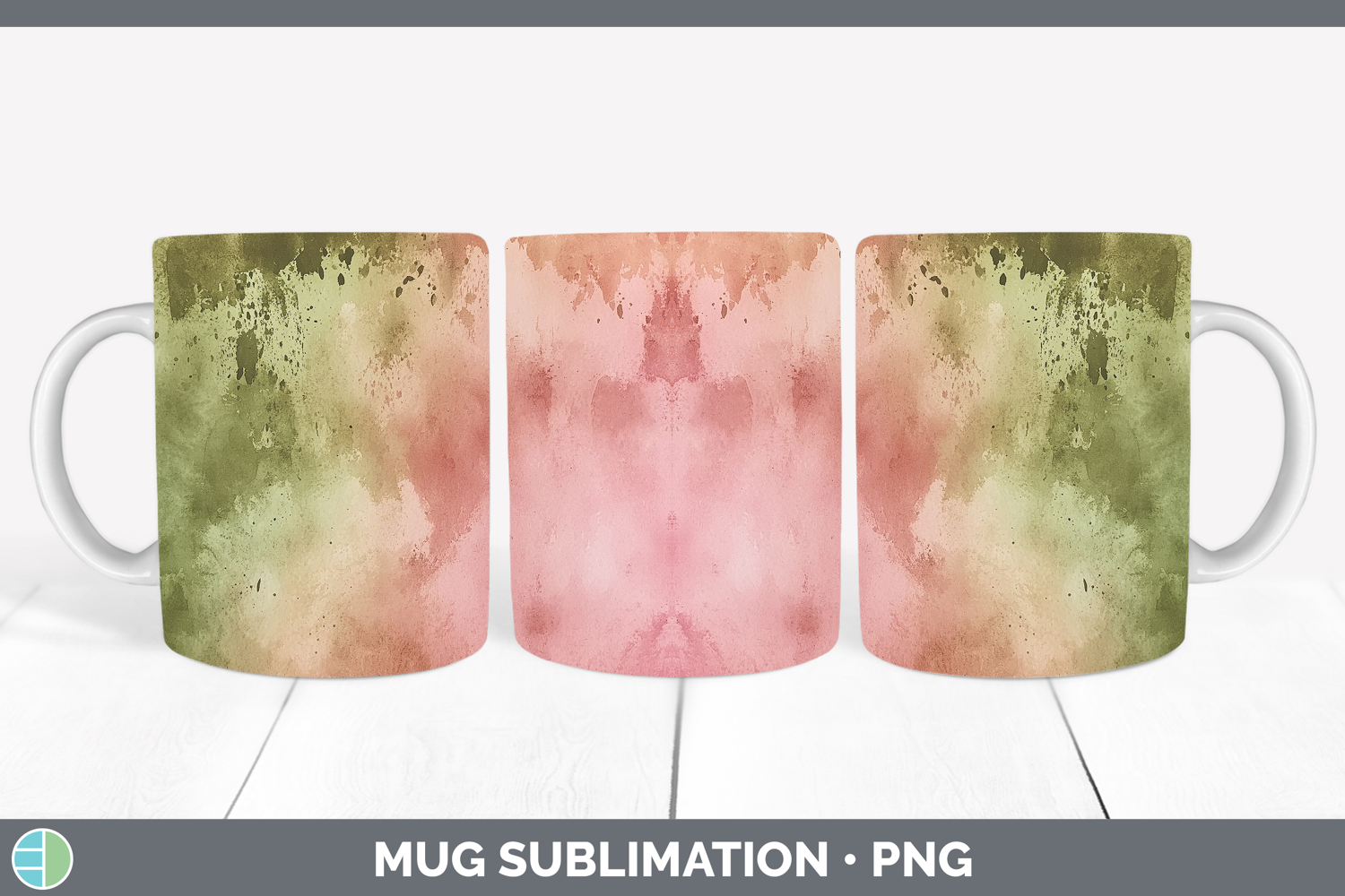 GorgeousWatercolor Mug Wrap design.