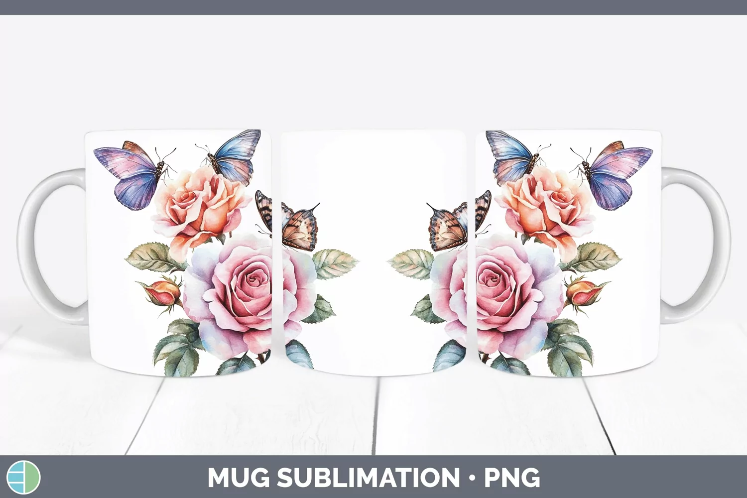 GorgeousWatercolor Mug Wrap design.