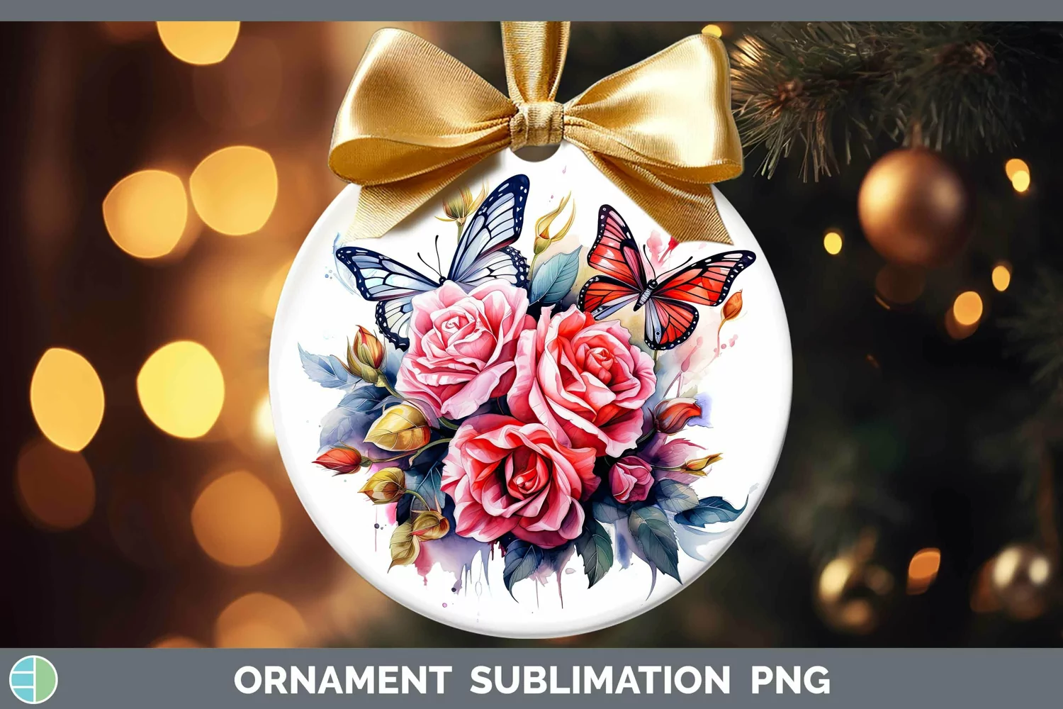 GorgeousWatercolor Ornament design.