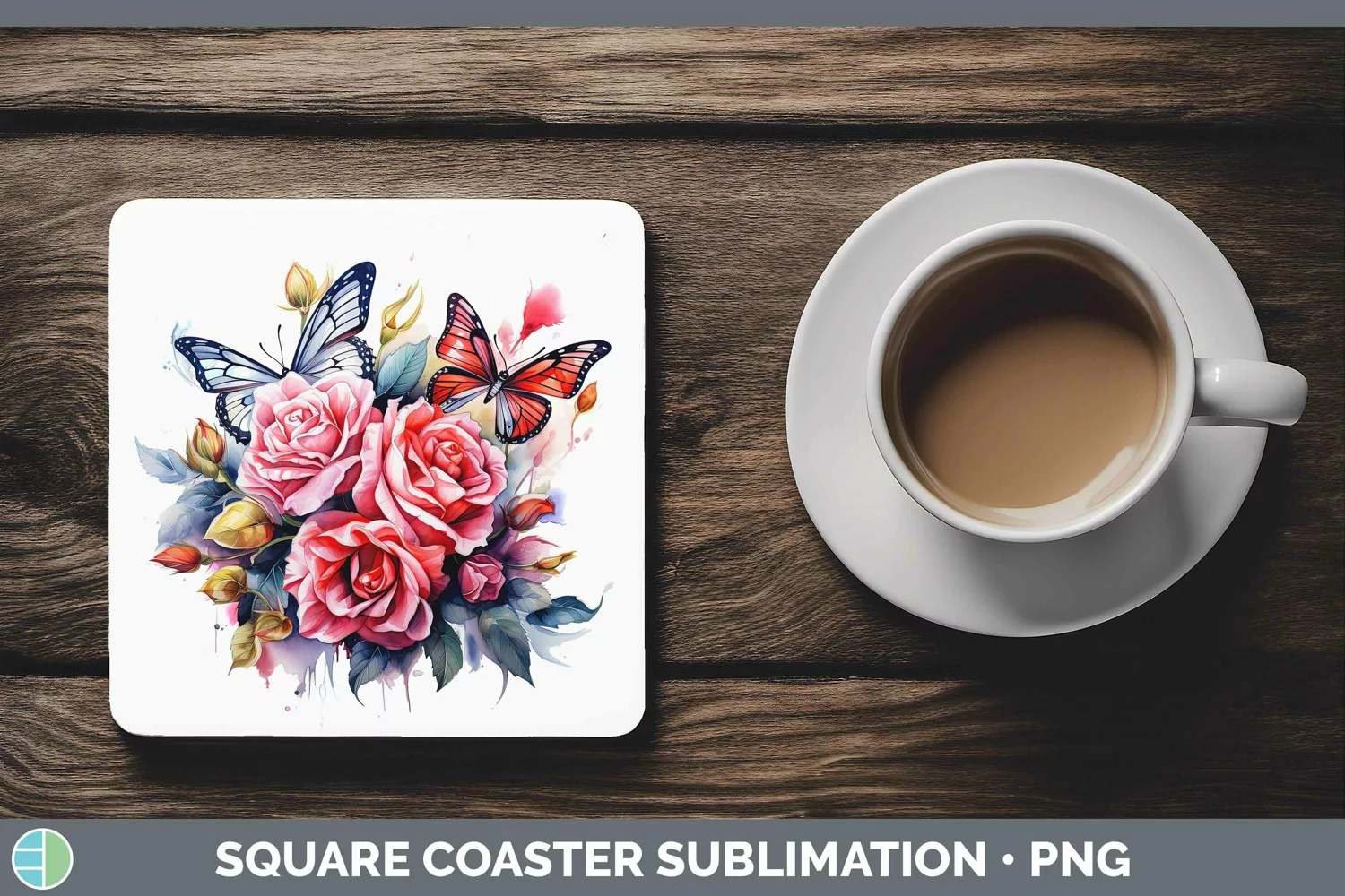 GorgeousWatercolor Square Coaster design.