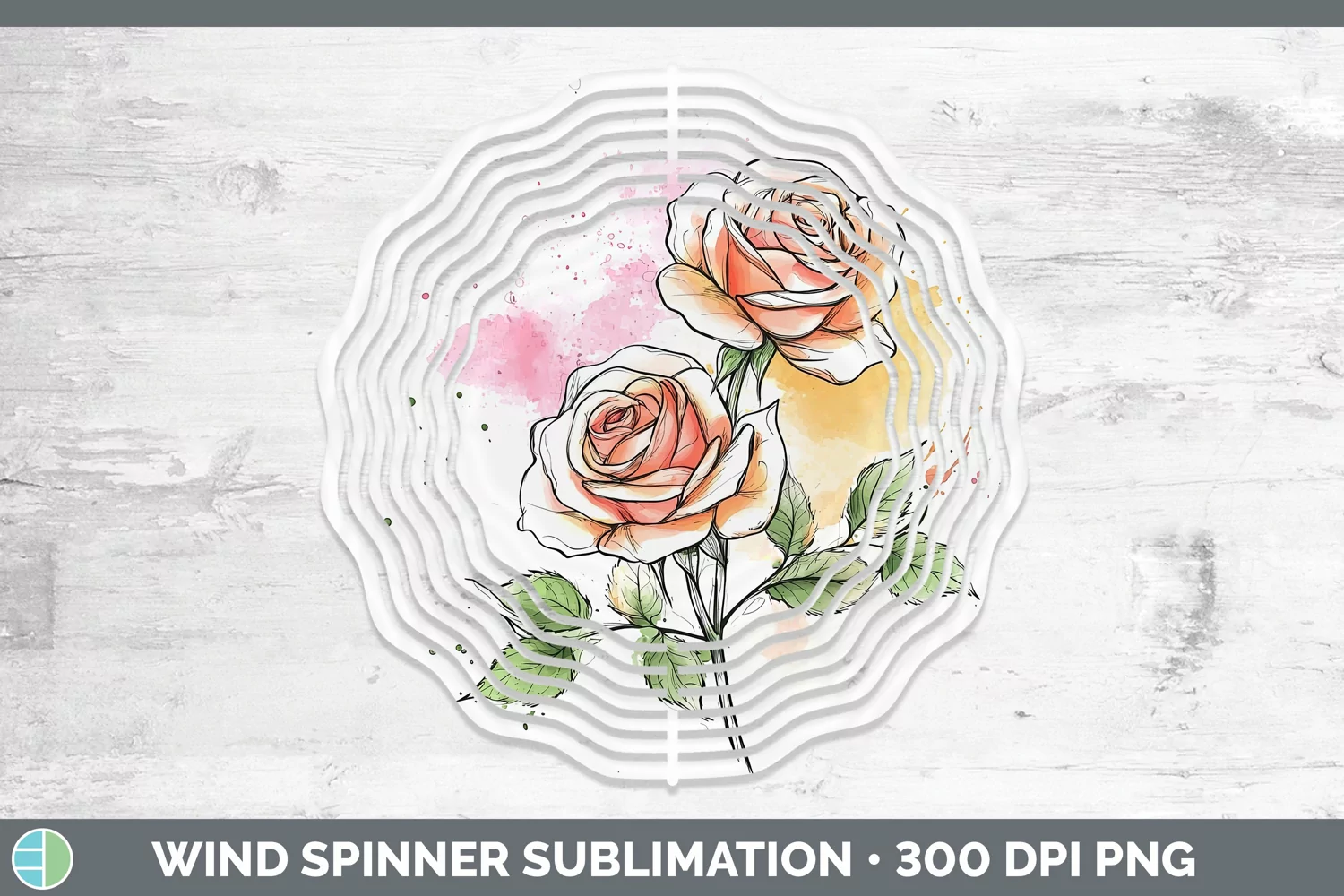 GorgeousWatercolor Wind Spinner design.