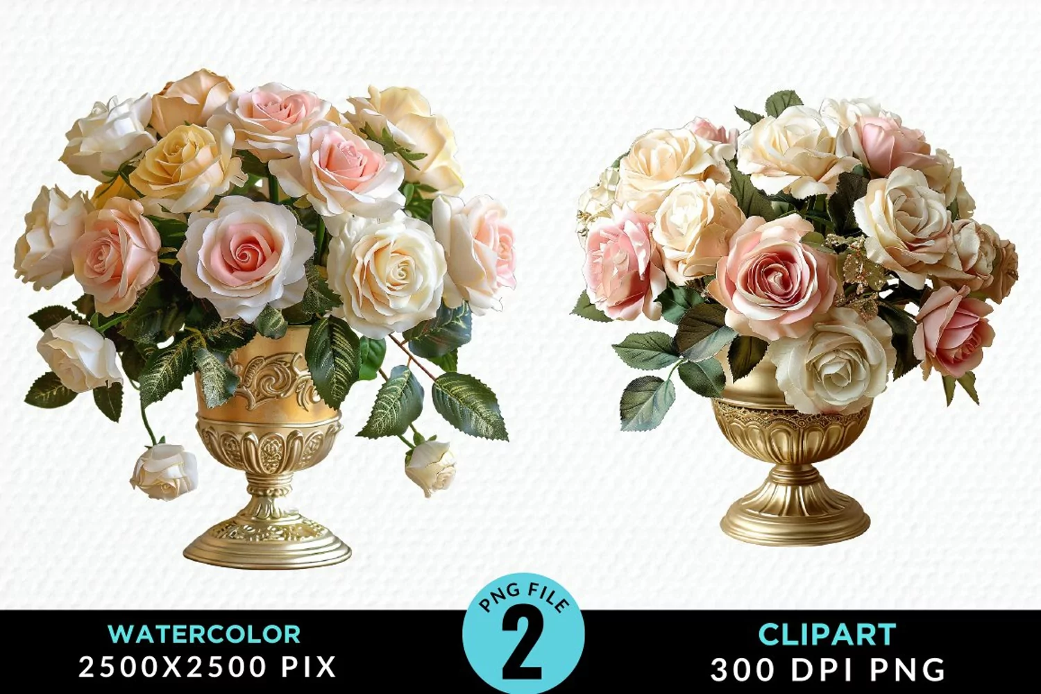 Watercolor Roses Illustration Clipart product image 1